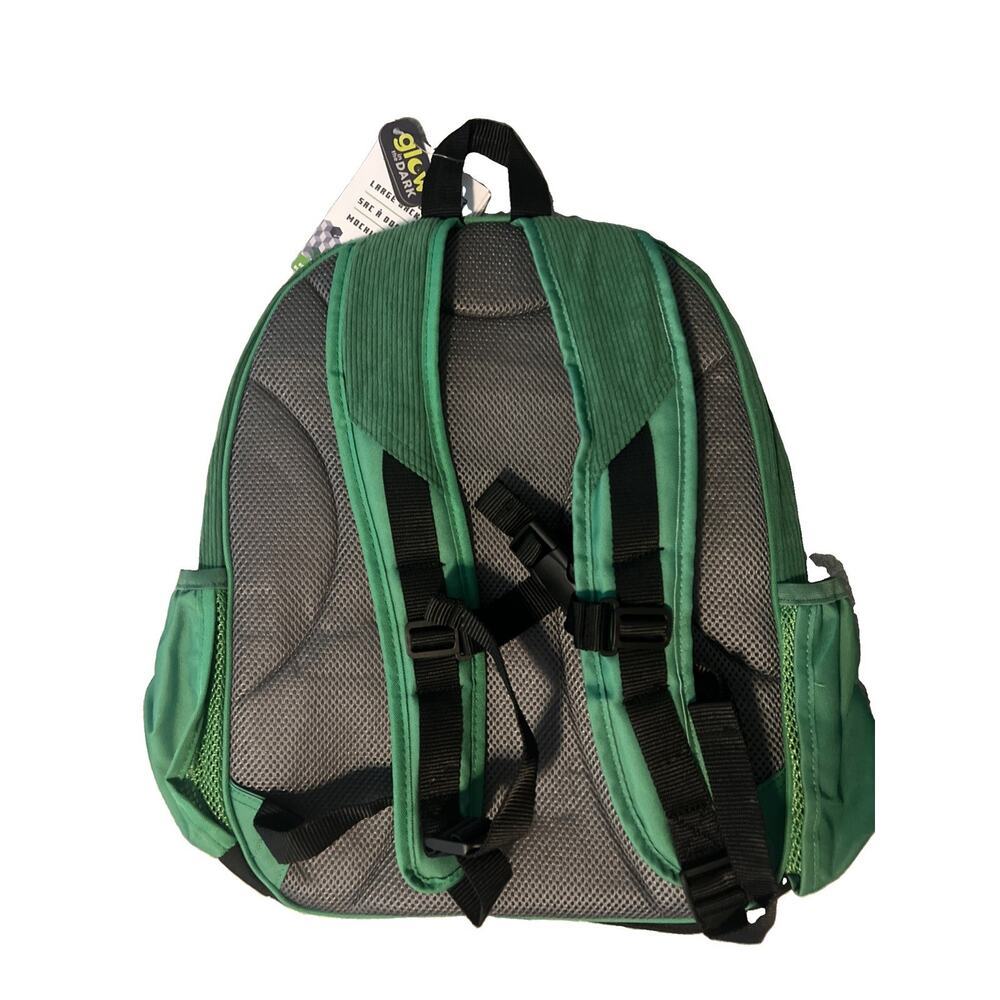 Pottery Barn Mackenzie Minecraft Creeper Critter Glow Dark Large Backpack Jace - Picture 2 of 11